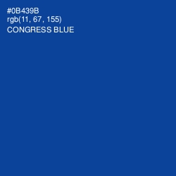 #0B439B - Congress Blue Color Image