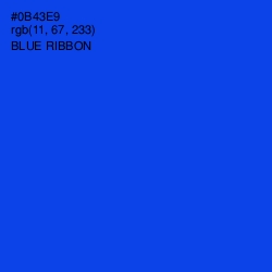 #0B43E9 - Blue Ribbon Color Image