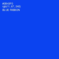 #0B43F0 - Blue Ribbon Color Image