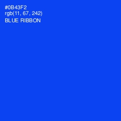 #0B43F2 - Blue Ribbon Color Image