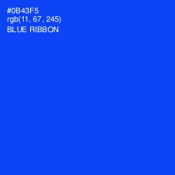 #0B43F5 - Blue Ribbon Color Image