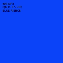 #0B43F8 - Blue Ribbon Color Image