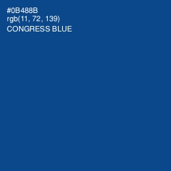 #0B488B - Congress Blue Color Image