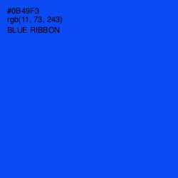 #0B49F3 - Blue Ribbon Color Image