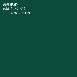 #0B4B3D - Te Papa Green Color Image