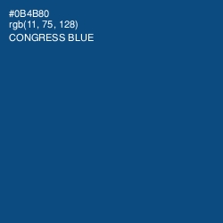 #0B4B80 - Congress Blue Color Image