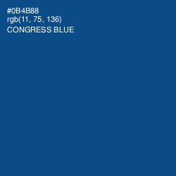 #0B4B88 - Congress Blue Color Image