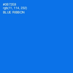 #0B72E8 - Blue Ribbon Color Image