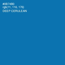 #0B74B0 - Deep Cerulean Color Image