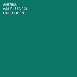 #0B7566 - Pine Green Color Image