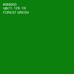 #0B800D - Forest Green Color Image