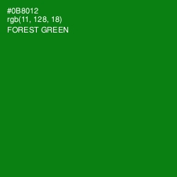 #0B8012 - Forest Green Color Image