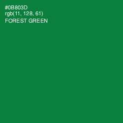 #0B803D - Forest Green Color Image