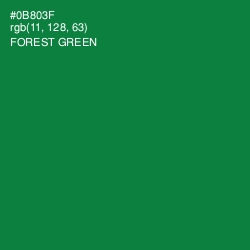 #0B803F - Forest Green Color Image