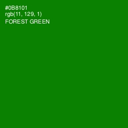 #0B8101 - Forest Green Color Image