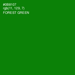 #0B8107 - Forest Green Color Image