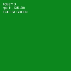 #0B871D - Forest Green Color Image