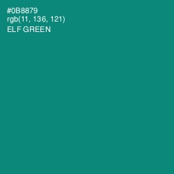 #0B8879 - Elf Green Color Image