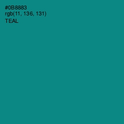 #0B8883 - Teal Color Image