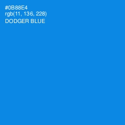 #0B88E4 - Dodger Blue Color Image
