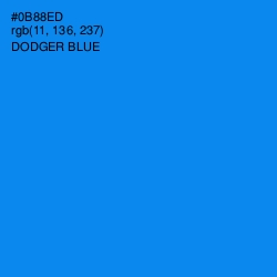 #0B88ED - Dodger Blue Color Image