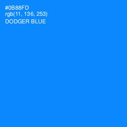 #0B88FD - Dodger Blue Color Image