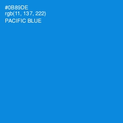 #0B89DE - Pacific Blue Color Image