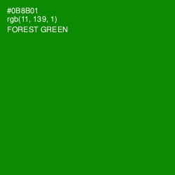 #0B8B01 - Forest Green Color Image