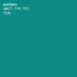 #0B8B83 - Teal Color Image