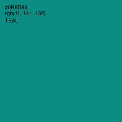 #0B8D84 - Teal Color Image