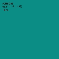 #0B8D85 - Teal Color Image