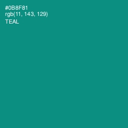 #0B8F81 - Teal Color Image