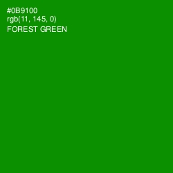 #0B9100 - Forest Green Color Image