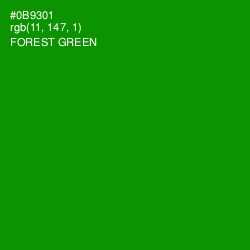 #0B9301 - Forest Green Color Image