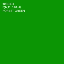 #0B9404 - Forest Green Color Image
