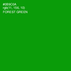 #0B9C0A - Forest Green Color Image