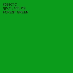 #0B9C1C - Forest Green Color Image