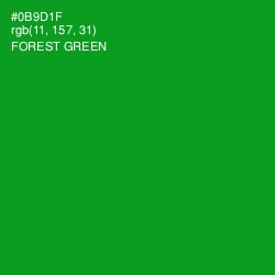 #0B9D1F - Forest Green Color Image