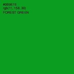 #0B9E1E - Forest Green Color Image