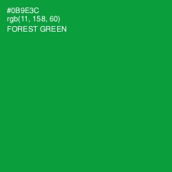 #0B9E3C - Forest Green Color Image