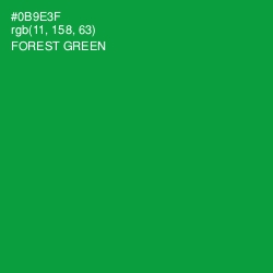 #0B9E3F - Forest Green Color Image
