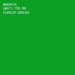 #0B9F24 - Forest Green Color Image