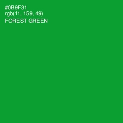 #0B9F31 - Forest Green Color Image