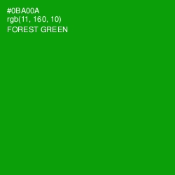 #0BA00A - Forest Green Color Image