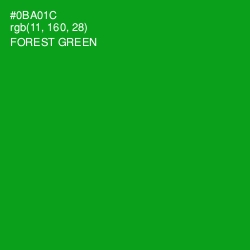 #0BA01C - Forest Green Color Image