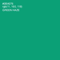 #0BA076 - Green Haze Color Image