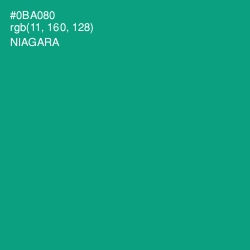 #0BA080 - Niagara Color Image