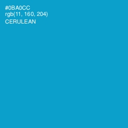#0BA0CC - Cerulean Color Image