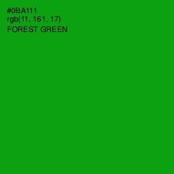 #0BA111 - Forest Green Color Image