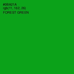 #0BA21A - Forest Green Color Image